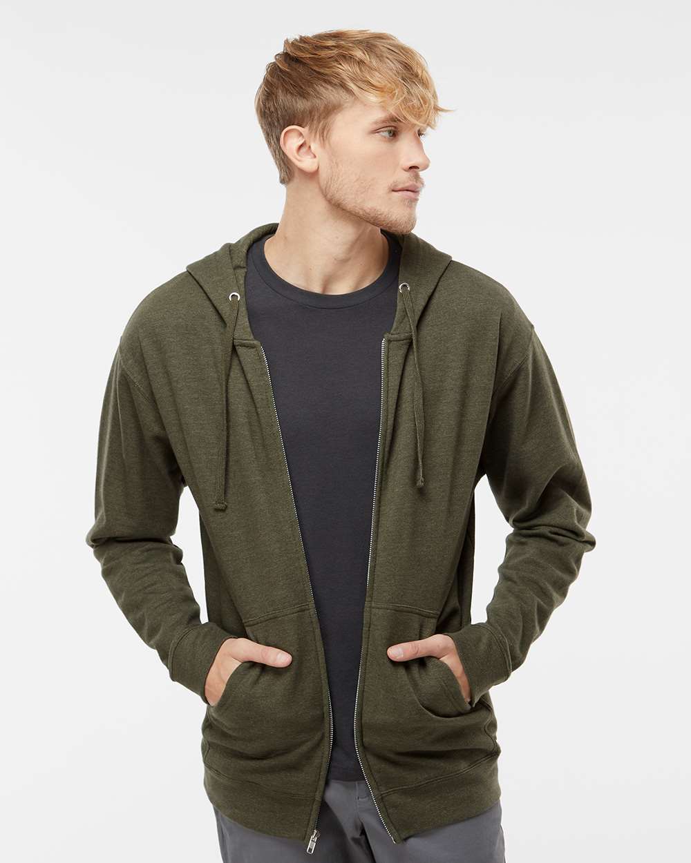 Unisex Midweight Full-Zip Hooded Sweatshirt