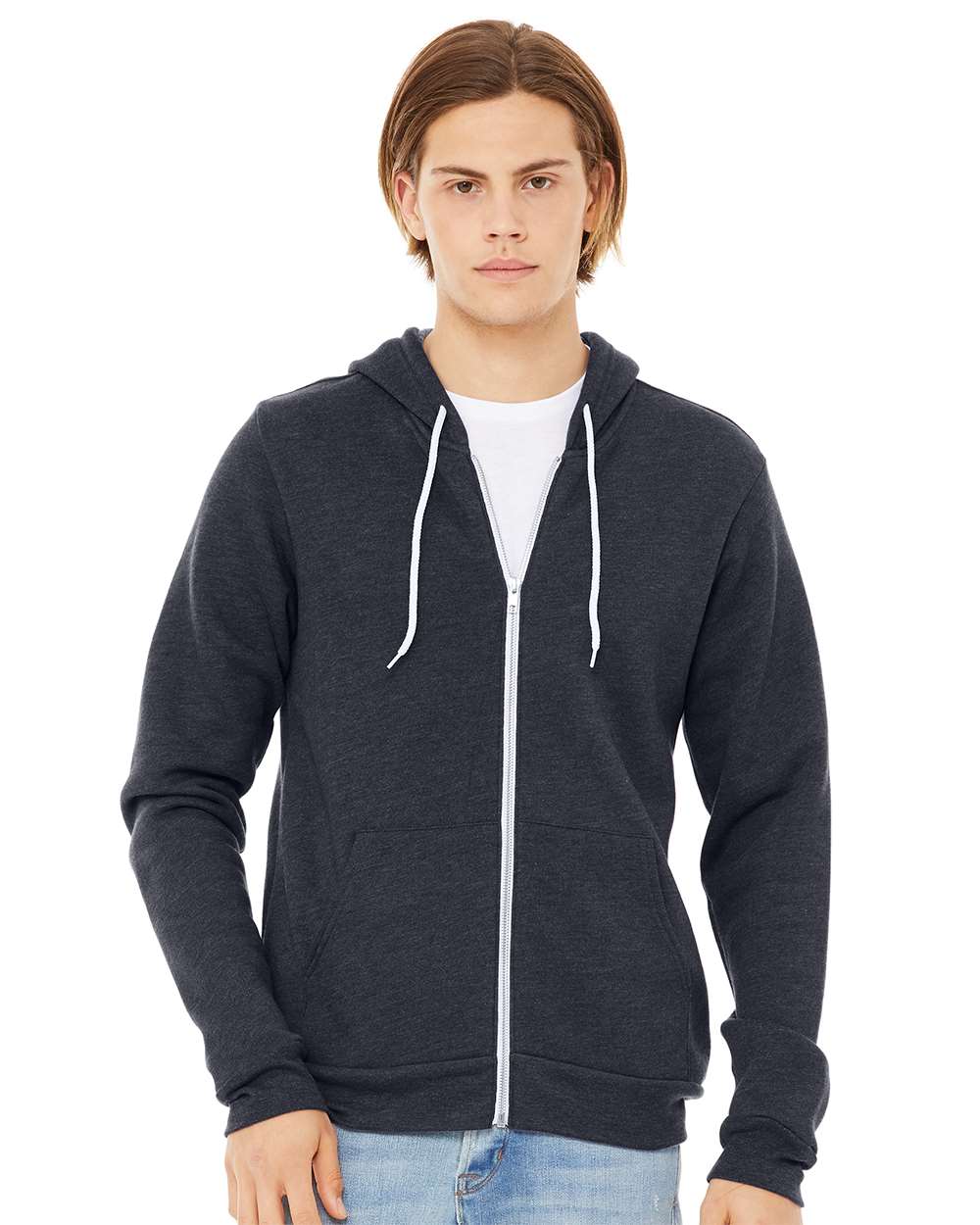 Unisex Sponge Fleece Full-Zip Hoodie Sweatshirt