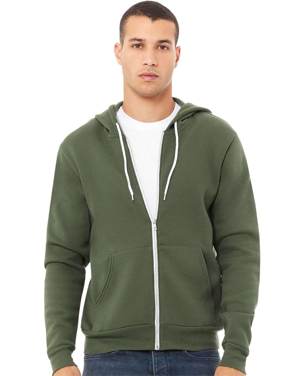 Unisex Sponge Fleece Full-Zip Hoodie Sweatshirt