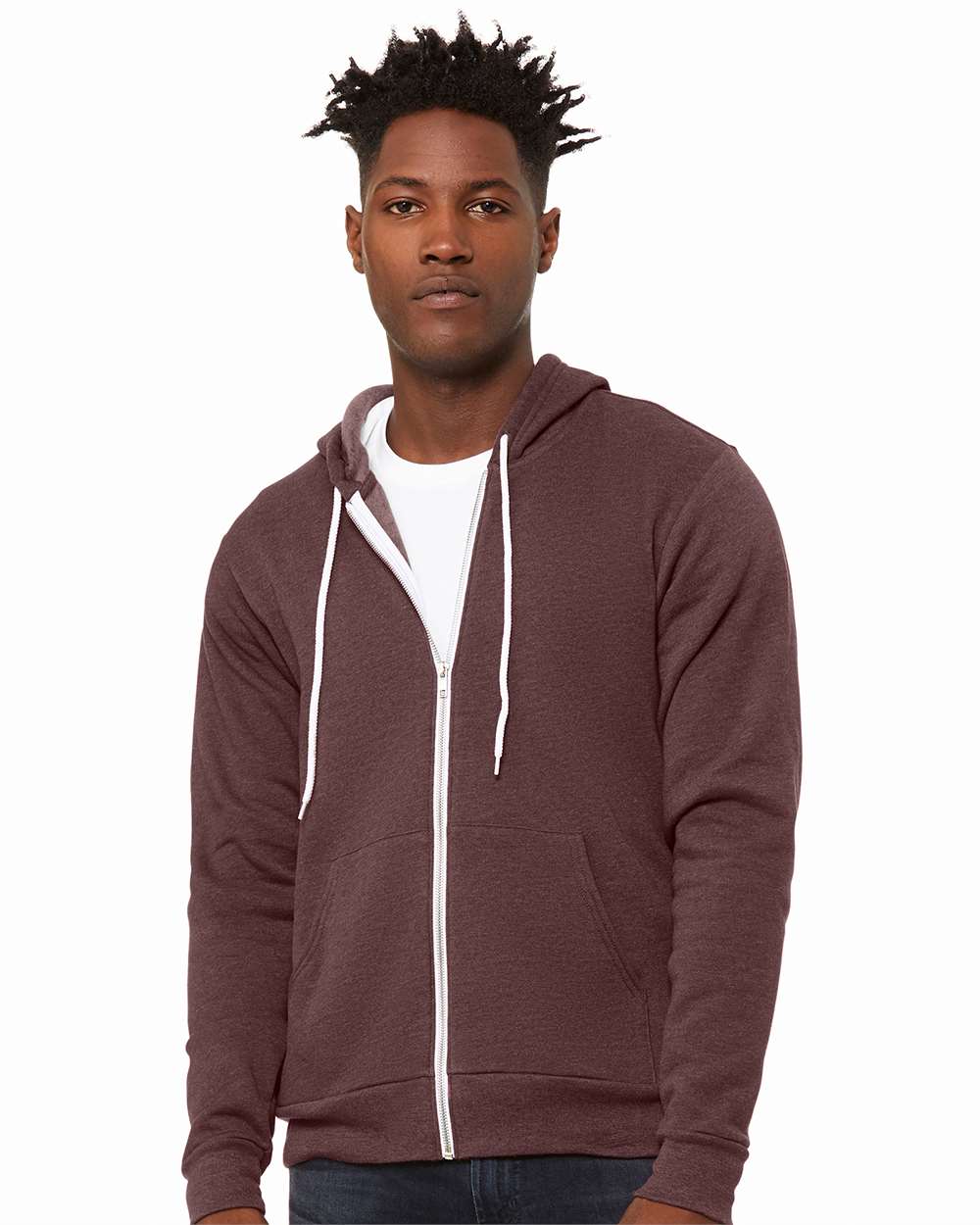 Unisex Sponge Fleece Full-Zip Hoodie Sweatshirt